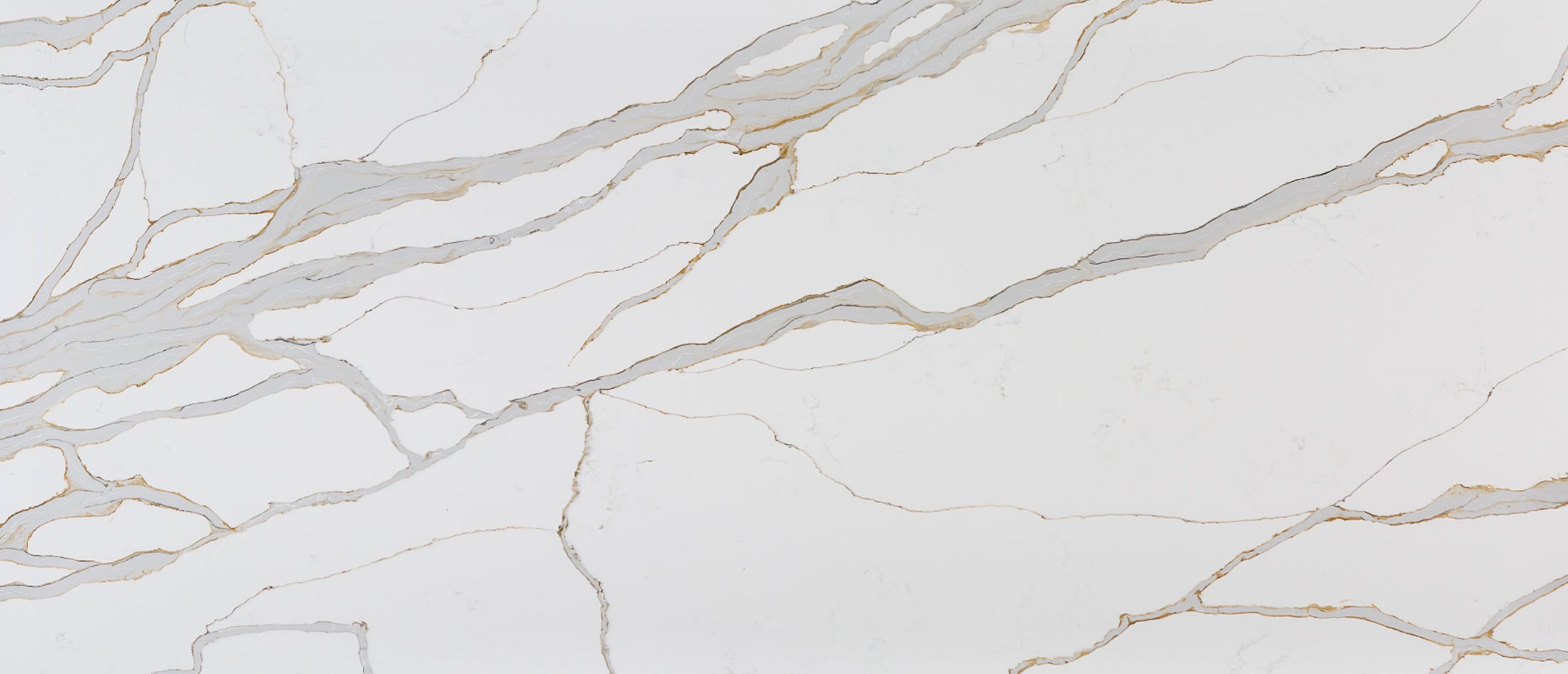 MSI Quartz Countertops Calacatta Solessio slab at Synergy Cabinets in Annandale, VA